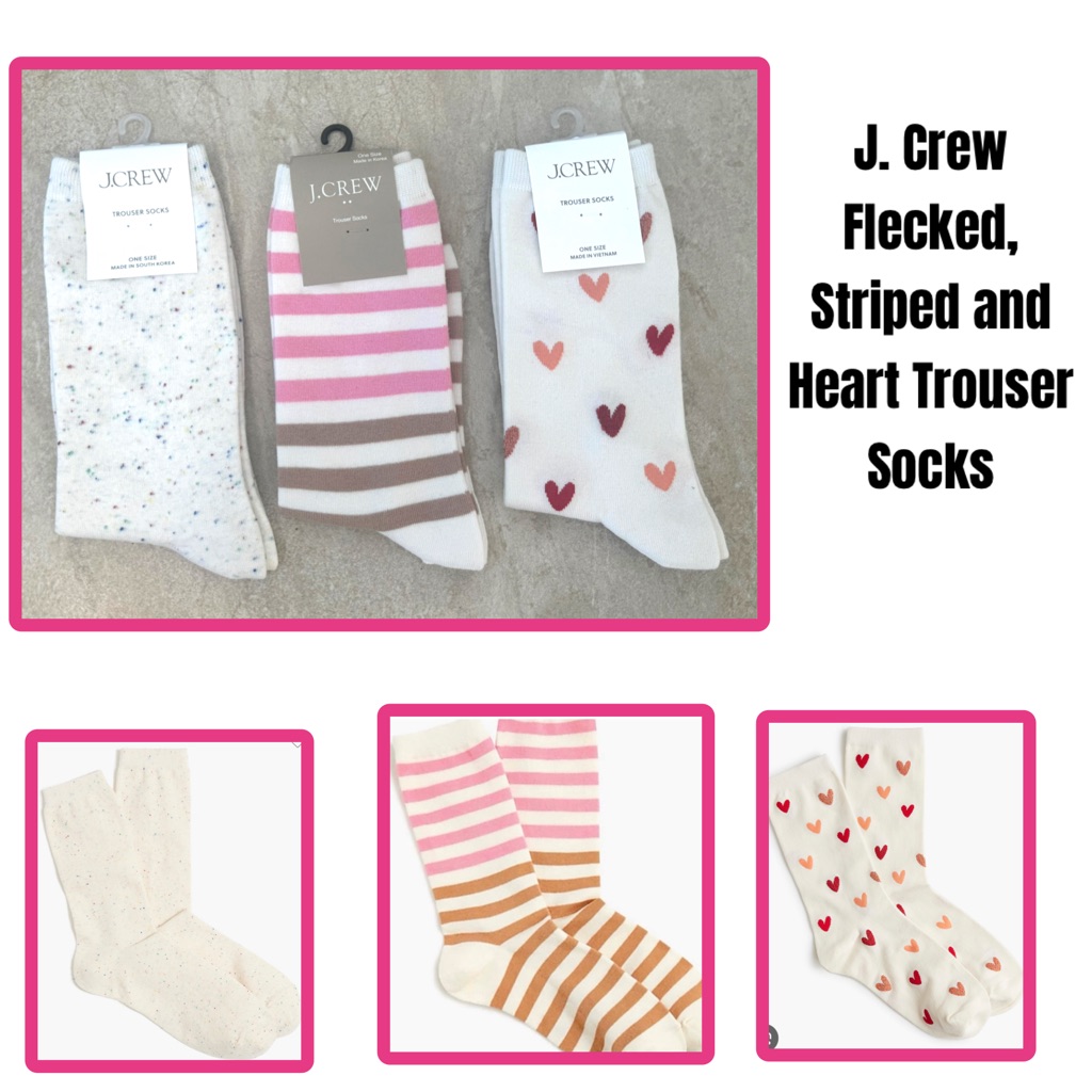 J. Crew Flecked, Striped And Heart Trouser Socks